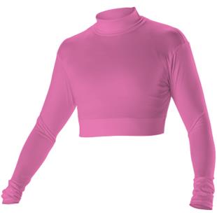 CCSpiritwear Poly/Spandex Mock Turtleneck Half Top - Orange yxs