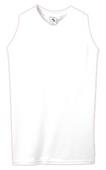 Womens Sleeveless V-Neck Volleyball/Softball Jerseys WHITE Primary