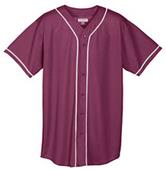 Augusta Adult Mesh Button Front Braid Trim Jersey 593