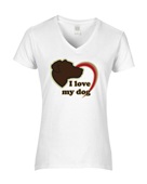 Epic Ladies I Love My Dog V-Neck Graphic T-Shirts