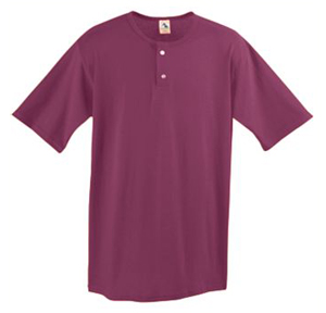 Youth Two-Button Baseball Jerseys (Ash,Heather,Kelly,Sky,Maroon,Silver,White). Decorated in seven days or less.