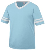 Augusta Sportswear Adult Sleeve Stripe Jerseys AQUA/WHITE Primary