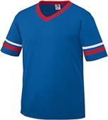 Augusta Sportswear Adult Sleeve Stripe Jerseys ROYAL/RED/WHITE Primary