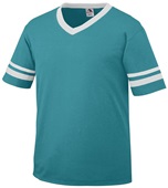 Augusta Sportswear Adult Sleeve Stripe Jerseys TEAL/WHITE Primary