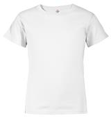 Youth Short Sleeve T Shirt, 5.5 oz Pre-Shrunk Cotton (Navy,Royal,Apple,Safety Orange,Red,Cardinal) N01 - WHITE Primary