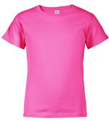 Youth Short Sleeve T Shirt, 5.5 oz Pre-Shrunk Cotton (Navy,Royal,Apple,Safety Orange,Red,Cardinal) RGB - SAFETY PINK Primary