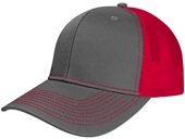 NV Caps Twill Mesh Adjustable SnapBack Baseball Trucker Caps CHARCOAL/RED Primary