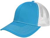 NV Caps Twill Mesh Adjustable SnapBack Baseball Trucker Caps CYAN/WHITE Primary