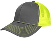 NV Caps Twill Mesh Adjustable SnapBack Baseball Trucker Caps CHARCOAL/NEON YELLOW Primary