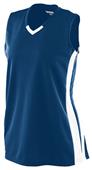 Augusta Girls' Wicking Mesh Powerhouse Athletic Jerseys 528 NAVY/ WHITE Primary