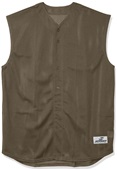 Adult Youth Mesh Full Button Front Sleeveless Baseball Jerseys