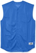 Adult Youth Mesh Full Button Front Sleeveless Baseball Jerseys