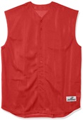 Adult Youth Mesh Full Button Front Sleeveless Baseball Jerseys