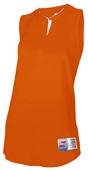 Women's Girls 2-Button Cool Stretch Mock Mesh Sleeveless Softball Jersey