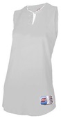 Women's Girls 2-Button Cool Stretch Mock Mesh Sleeveless Softball Jersey