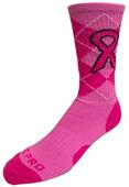 Crew Breast Cancer Awareness Pink Argyle With Pink Ribbon Socks PAIR