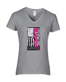 Epic Ladies Cancer Flag V-Neck Graphic T-Shirts