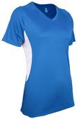 Epic Womens Girls Color Blocked Performance V-Neck Shirt