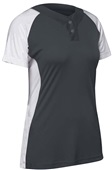 Champro Women Girls Infinite 2-Button Short Sleeve Softball Jersey