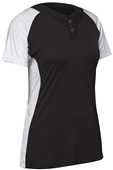 Champro Women Girls Infinite 2-Button Short Sleeve Softball Jersey