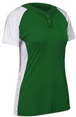 Champro Women Girls Infinite 2-Button Short Sleeve Softball Jersey