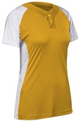 Champro Women Girls Infinite 2-Button Short Sleeve Softball Jersey