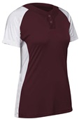 Champro Women Girls Infinite 2-Button Short Sleeve Softball Jersey