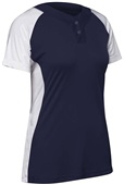 Champro Women Girls Infinite 2-Button Short Sleeve Softball Jersey