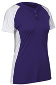 Champro Women Girls Infinite 2-Button Short Sleeve Softball Jersey