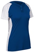 Champro Women Girls Infinite 2-Button Short Sleeve Softball Jersey