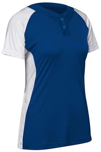 Champro Infinite Maglia Softball Fastpitch Donna – Manica Corta, 2 Bottoni, Tessuto Traspirante Dri-Gear, Taglie S-2XL