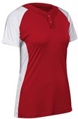 Champro Women Girls Infinite 2-Button Short Sleeve Softball Jersey