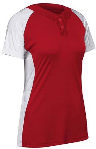 Champro Infinite Maglia Softball Fastpitch Donna – Manica Corta, 2 Bottoni, Tessuto Traspirante Dri-Gear, Taglie S-2XL