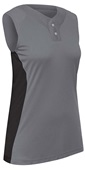 Champro Women Girls Infinite 2-Button Sleeveless Softball Jersey
