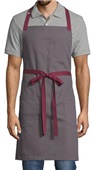 Uncommon Threads Rebel Bib Apron SLATE/BURGUNDY WEBBING Primary