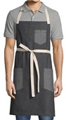 Uncommon Threads Rebel Bib Apron PINSTRIPE DENIM/NATURAL WEBBING Primary