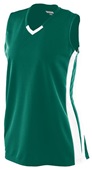 Augusta Womens Wicking Mesh Powerhouse Athletic Jersey 527 DARK GREEN/ WHITE Primary