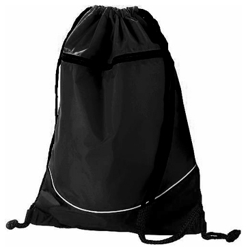 Augusta Sportswear Tri-Color Drawstring Backpack BLACK/ BLACK/ WHITE 