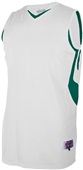 Adult Youth Weave Flatback Mesh Basketball Jerseys WHITE/DK GREEN Primary