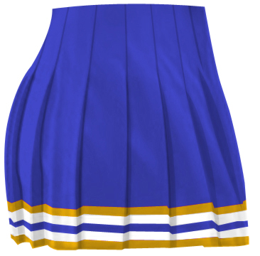 Blue and gold 2024 pleated cheer skirt