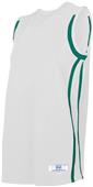 Adult /Youth Sleeveless, 2-Color Basketball Jerseys WHITE/DK GREEN Primary