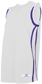 Adult /Youth Sleeveless, 2-Color Basketball Jerseys WHITE/PURPLE Primary
