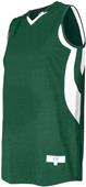 Women's 2-Color, Accented Basketball Jersey DARK GREEN/WHITE Primary