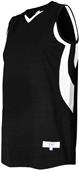 Women's 2-Color, Accented Basketball Jersey BLACK/WHITE Primary