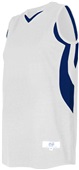 Women's 2-Color, Accented Basketball Jersey WHITE/NAVY Primary