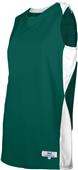 Women's 2-Color Sleeveless Basketball Jerseys DARK GREEN/WHITE Primary