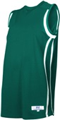 Womens Low Post Fitted Flatback Mesh Basketball Jersey DARK GREEN/WHITE Primary