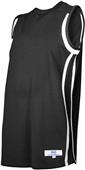 Womens Low Post Fitted Flatback Mesh Basketball Jersey BLACK/WHITE Primary
