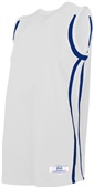 Womens Low Post Fitted Flatback Mesh Basketball Jersey WHITE/NAVY Primary