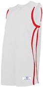 Womens Low Post Fitted Flatback Mesh Basketball Jersey WHITE/SCARLET Primary